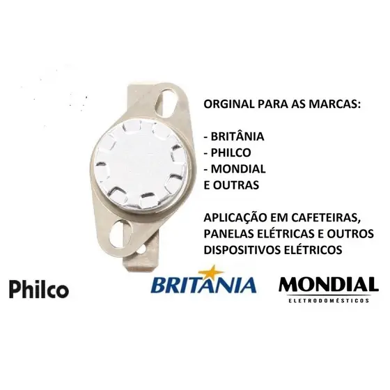 Termostato KSD 301 150° 250V 10A - Universal para Cafeteiras, Micro-ondas e Panelas Elétricas - Várias marcas
