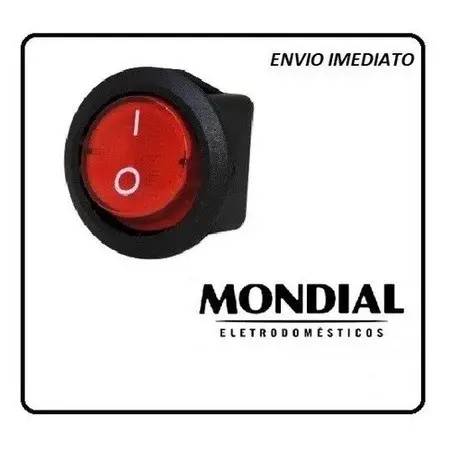 Botão Interruptor Chave Cafeteira Mondial Bella Arome Black com 3 pinos e led
