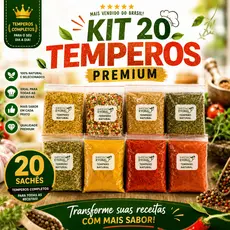 KIT 20 TEMPEROS E CONDIMENTOS NATURAIS SEM CONSERVANTES