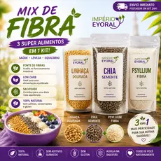 Mix de Sementes Chia + Linhaça + Psyllium Fibras Low Carb