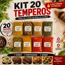 Kit 1 caixa de temperos ATACADO- com 20 unidades de Temperos e Condimentos para Cozinha