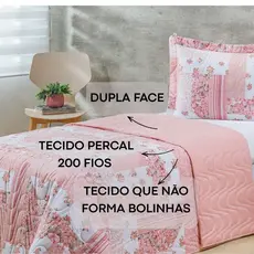 Cobre Leito Queen Dupla face 3 Peças Percal 200 Fios Colori