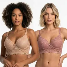 Sutiã Ortopédico Feminino Renda Com Tala Lateral Modela Gordurinha Alça Larga Confortável Reforçado