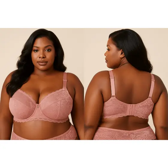 SUTIÃ PREMIUM PLUS SIZE DE RENDA ALTA QUALIDADE MODELADOR COM TALA LATERAL E ALTA SUSTENTAÇÃO