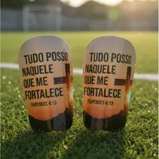 Caneleira Personalizada futebol Futsal Tudo Posso Naquele Que Me Fortalece