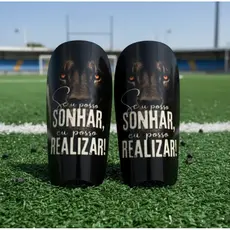 Caneleira Personalizada Futebol Futsal Se eu posso sonhar, eu posso realizar
