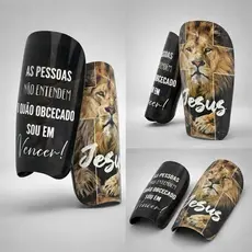 Caneleira Personalizada Futebol Futsal Obcecado em Vencer