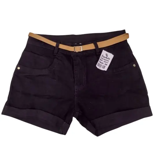 Short Jeans Plus Size Destroyed com Barra Dobrada + Cinto | 46 ao 54
