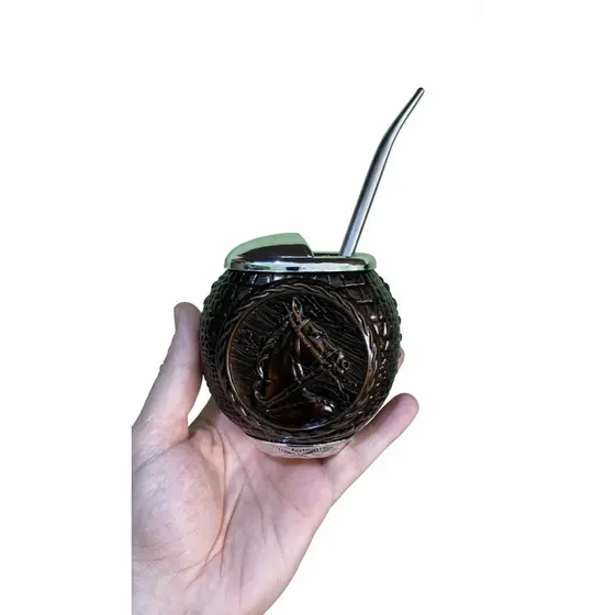cuia gajeta com bomba inox para chimarrão e Tereré