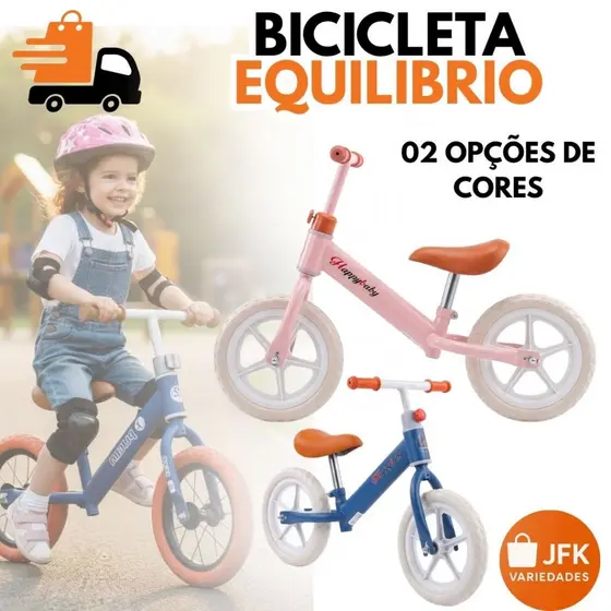 Bicicleta de Equilíbrio Infantil Treino de coordenação e Diversão de Crianças Sem Pedal aro 12