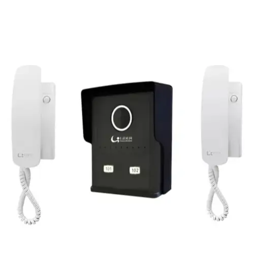 Interfone 2 Pontos Porteiro Coletivo 2 Pontos Lr802 + 2 Fone