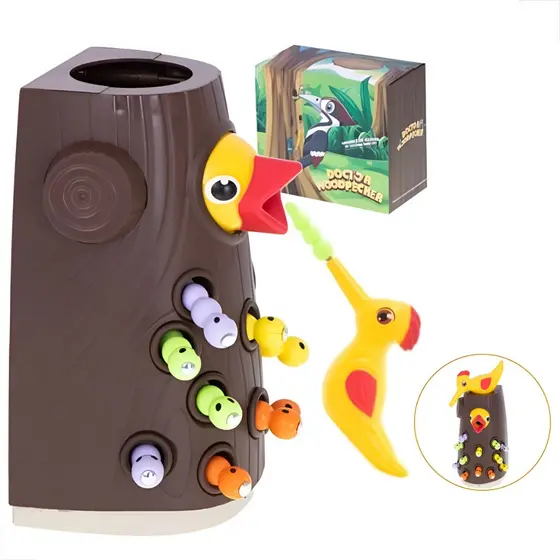 Brinquedo Pica Pau Magnético Pega Minhocas Montessori