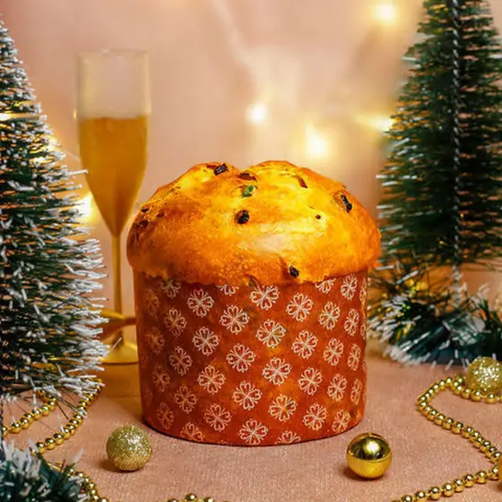Forma Para Panetone Decorada Forneável 500G 10 unidades