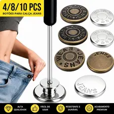 Kit 4/8/10 Botões de calça jeans sem costura com chave de fenda extensor de cintura 17mm