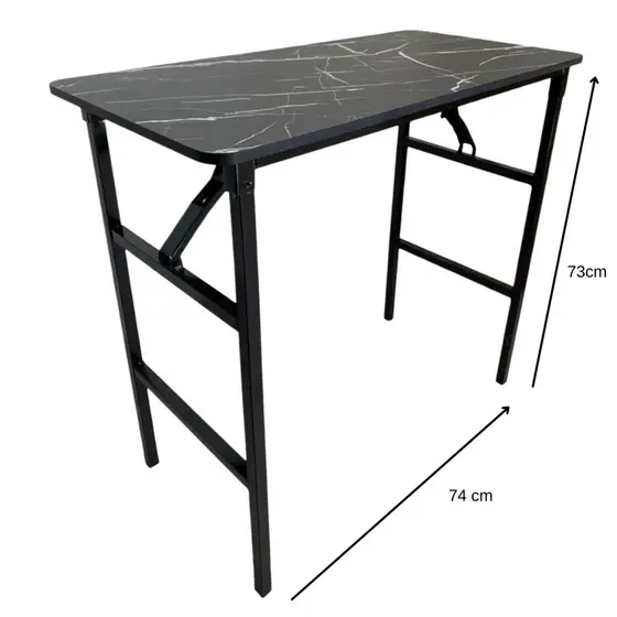 Mesa Dobrável Escritório Home Office Notebook Computador Compacta Estudo Multifuncional 80x40 Preta