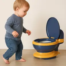 Troninho Infantil Privadinha Penico Criança Desfralde Anatômico C/ Suporte Para Papel Higiênico Azul