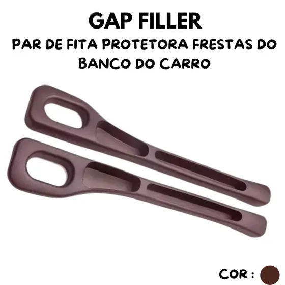 Gap Filler Automotivo Marrom /Castanho ou Preto – Preenche Vão do Banco e Console Organizador
