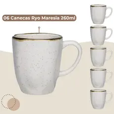 Jogo 6 Canecas Café Chá Ryo Maresia 260ml Oxford Porcelanas