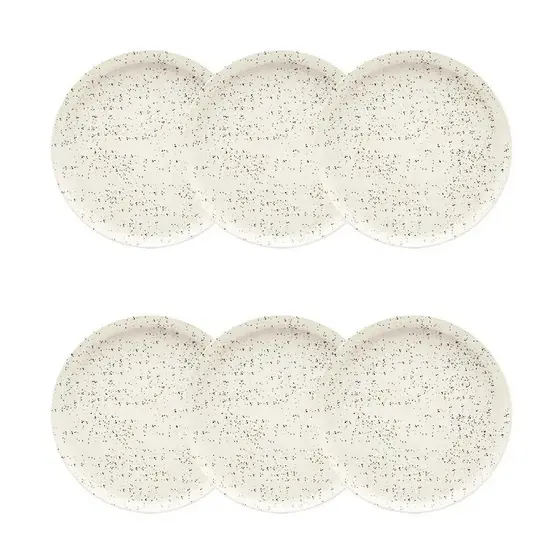 Prato Sobremesa Lanche Flat Chuvisco 20cm 6 Unidades Oxford Jogo De Pratos