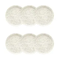 Prato Sobremesa Lanche Flat Chuvisco 20cm 6 Unidades Oxford Jogo De Pratos