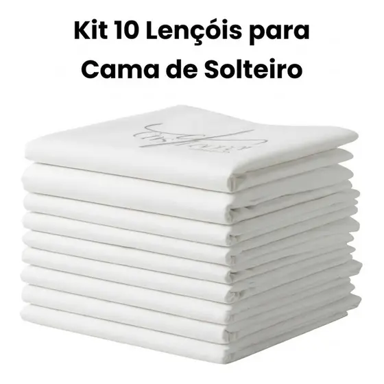 Kit 10 Lençóis Sem Elástico Solteiro p/ Maca Hospitalar e Clínica Estética 2,30x1,40m Tecido Macio