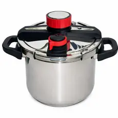 Panela de Pressão Inox Fundo Triplo Indução e Gás Alta Segurança Trava Anti Explosão Premium