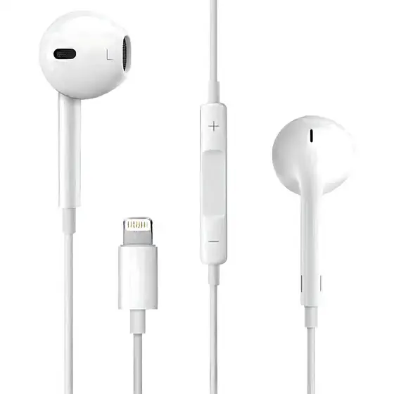Fone de Ouvido Com Fio Branco Estereo  Microfone Controle de Volume P2  Iphone Tipo C