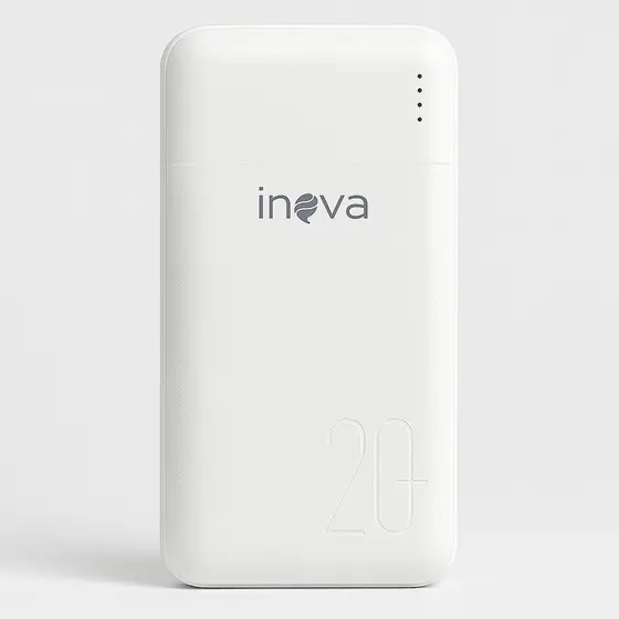 Powerbank Inova 20000mah Branco 2 Saídas Usb E Tipo-c