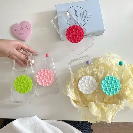 Ventosas de Silicone Dupla Face  Suporte Universal de Celular Antiderrapantes
