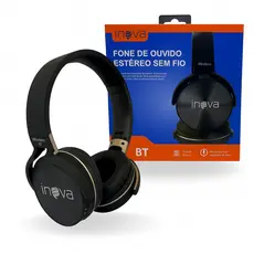 Fone Bluetooth Inova Wireless 5.0 com Bateria 25h, Som Estéreo, Antirruído Confortável