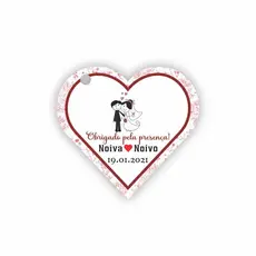 50 Tags Papel offset Personalizadas Formato Coração Lembrancinha para Casamento, Noivado e Chá de Cozinha