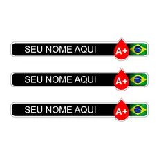 Adesivos Personalizado Nome+tipo Sanguineo Bike Capacete 09