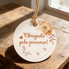 Tags Offset Redonda 4cm Obrigada Pela Presença Etiqueta casamento aniversários festa