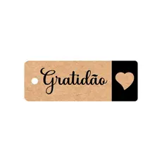 Tag Kraft - Gratidão, Com Carinho Ou Com Amor / 50 Unidades
