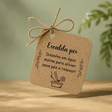 Tag kraft Escalda pés- Tag para embalagem- Mimo cliente