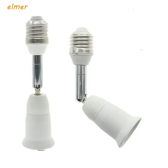 Adaptador De Luz LED ELMER , Conversor De Soquete De Extensão Flexível , Lâmpada E27 Para E27 De 180 Graus
