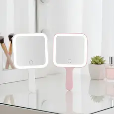 Espelho LED Profissional para Maquiagem Estética Consultório Recarregável de Mão Iluminação