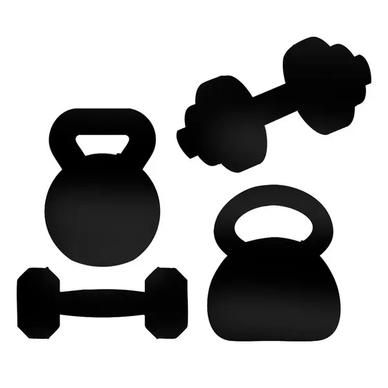 Kit 60 Adesivos de Academia em Vinil Colorido – Pesos, Halteres e Kettlebell