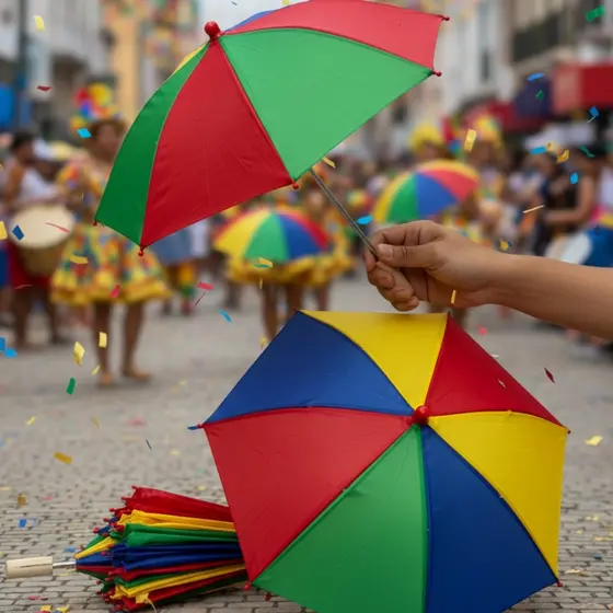 Mini Guarda Chuva Frevo Sombrinha Carnaval 1170