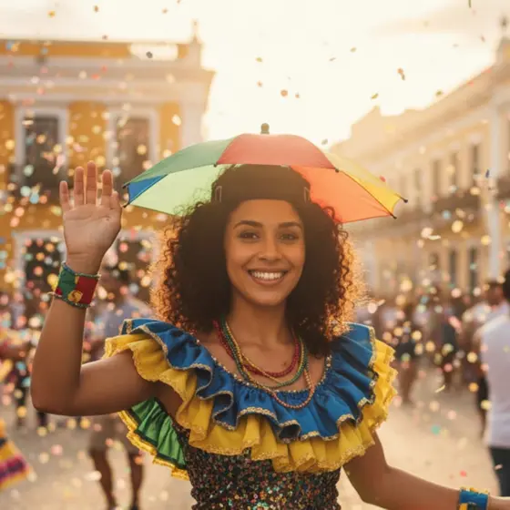 Mini Sombrinha Frevo De Cabeça Colorida Dança Carnaval Festa