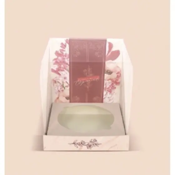 10 caixas panetone com visor acetato 17x17x20  500 g linha rose