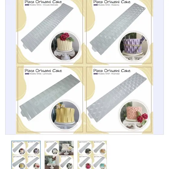 Placas Textura BWB Texturizar Bolos Origami Cake 12 modelos