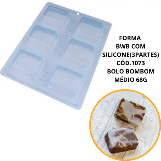 1~4 FORMA BWB COM SILICONE(3PARTES)CÓD.1073-BOLO BOMBOM MÉDIO 68G. PARA FESTAS TRUFAS, BOMBONS (CHOCO)