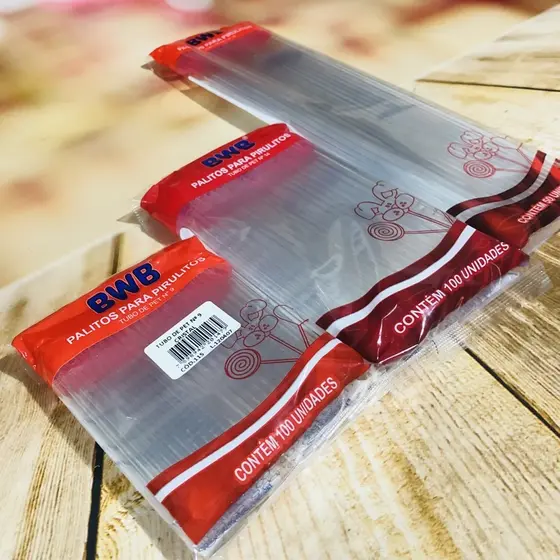 PALITO PARA PIRULITO BWB TRANSPARENTE- TOPO DE BOLO- TUBO PET - CANUDO TRANSPARENTE 50~700 UN (CHOCO)