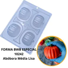 1~4 Forma BWB Abóbora Média Lisa, Com Silicone(3 partes) Bombons de Chocolate, Halloween- Cód.10242 (CHOCO)