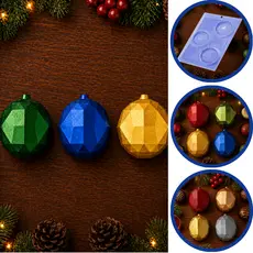 1~5 Forma silicone p chocolate bola de natal facetada Porto cod  P1001 (CHOCO)