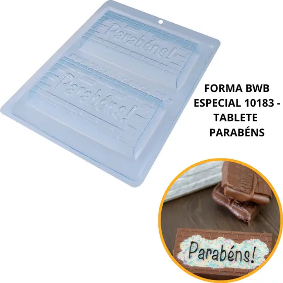 forma bwb silicone 3 partes barrinha tablete parabens 200g mães e namorados cod 10183 lançamento bwb (CHOCO)
