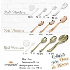 50 Colher Para Ovo de Colher Páscoa 2025 Prata Ouro Rose  P/M/G