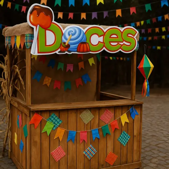 Placa barraca dos doces festas festa junina eventos feiras cod 60.35 (CHOCO)
