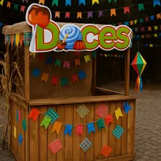 Placa barraca dos doces festas festa junina eventos feiras cod 60.35 (CHOCO)